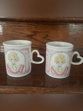 Precious Moments Mug Set Heart Handle You Have Touched So Many Hearts 1996